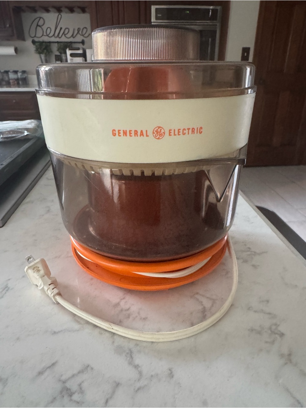 General Electric Orange & White Electric Food Grinder